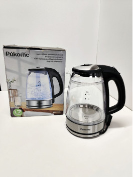 Електрочайник Pukomc  1.7 л 2200 w  скляний чайник з підсвіткою