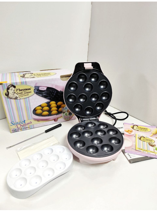 Cake Pop Maker / Апарат для кейк-попсів на 12 шт — рожевий (сток, пошкоджена упаковка)
