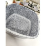 Кастрюля квадратна (2,8 л - 20×9 см) з антипригарним покриттям Gusto CERAMIC SNOW сіра