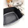 Кастрюля квадратна 3,5 л ( 22×9,5 см) з антипригарним покриттям Gusto CERAMIC SNOW чорна