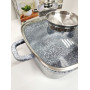 Кастрюля квадратна 3,5 л ( 22×9,5 см) з антипригарним покриттям Gusto CERAMIC SNOW сіра