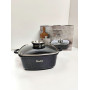 Кастрюля квадратна 3,5 л ( 22×9,5 см) з антипригарним покриттям Gusto CERAMIC SNOW чорна