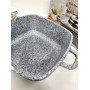 Кастрюля квадратна 3,5 л ( 22×9,5 см) з антипригарним покриттям Gusto CERAMIC SNOW сіра