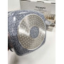 Кастрюля квадратна 4,4 л (24×10 см) з антипригарним покриттям Gusto CERAMIC SNOW сіра