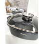 Кастрюля квадратна 4,4 л (24×10 см) з антипригарним покриттям Gusto CERAMIC SNOW чорна