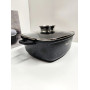 Кастрюля квадратна 4,4 л (24×10 см) з антипригарним покриттям Gusto CERAMIC SNOW чорна
