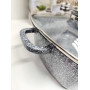 Кастрюля квадратна 4,4 л (24×10 см) з антипригарним покриттям Gusto CERAMIC SNOW сіра